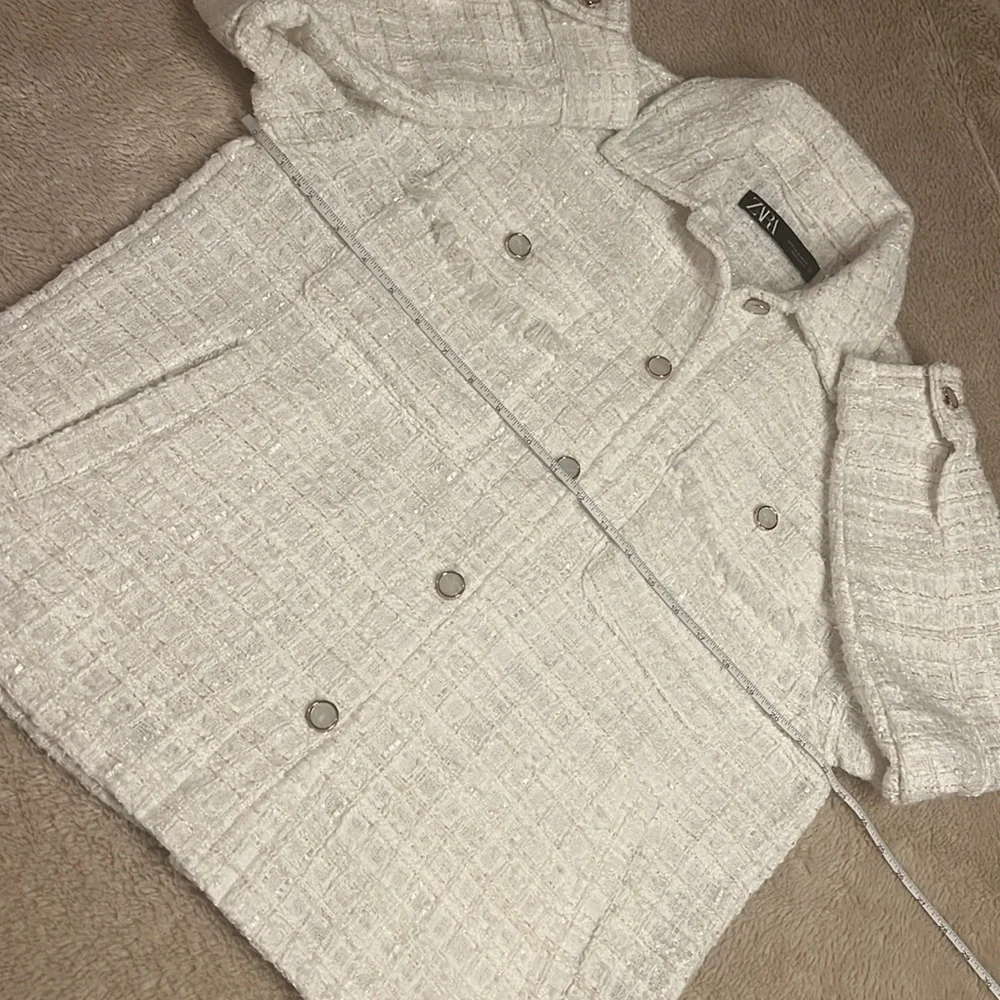 ZARA Oversized Tweed Suit Jacket - Picture 9 of 12
